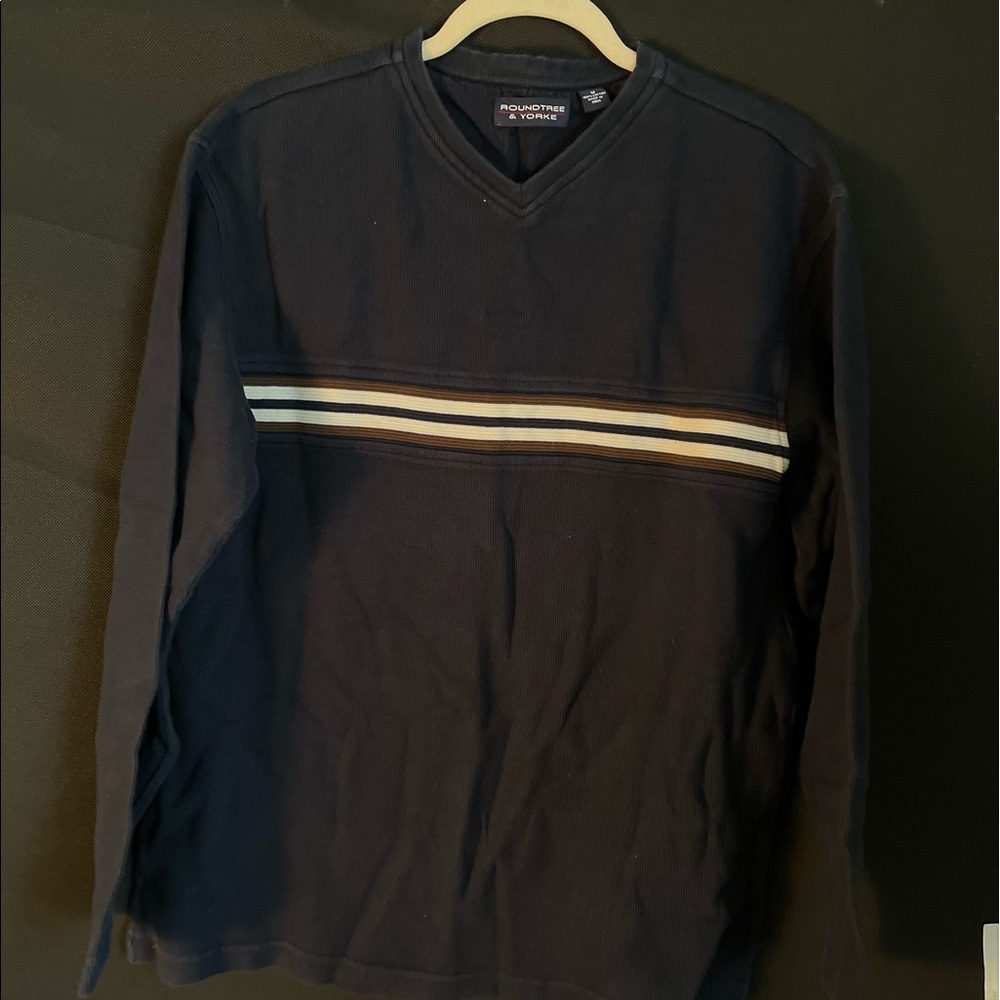 Roundtree & Yorke, long sleeve shirt size medium navy blue